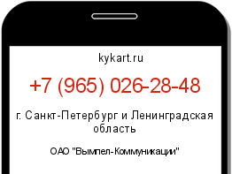 Информация о номере телефона +7 (965) 026-28-48: регион, оператор